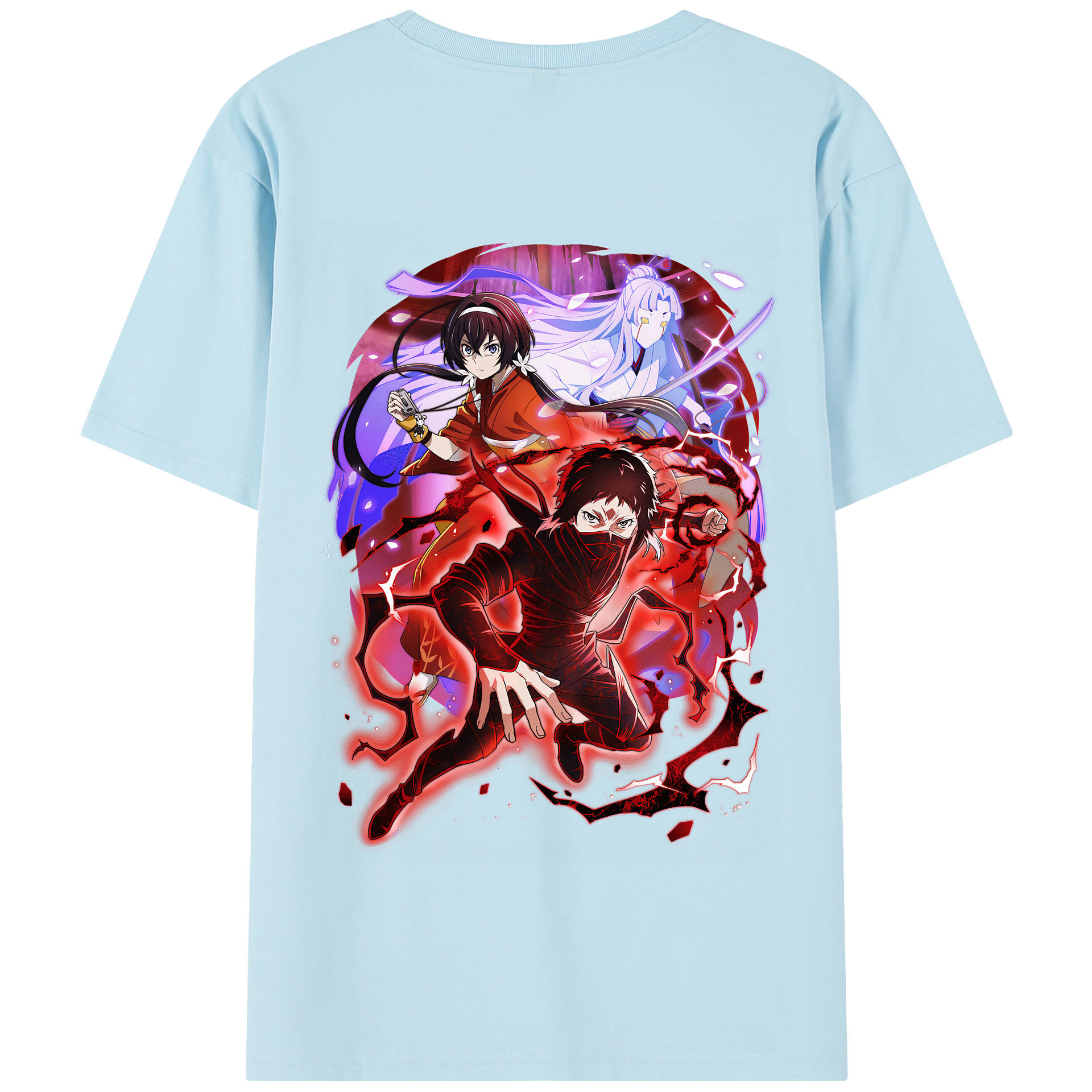 （画像用） 文豪ストレイドッグス Bungo Stray Dogs 綿100％半袖Tシャツ（背面プリント）